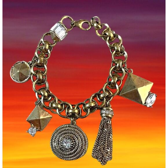 Vintage Erickson Beamon Rocks Charm Bracelet - Picture 1 of 9